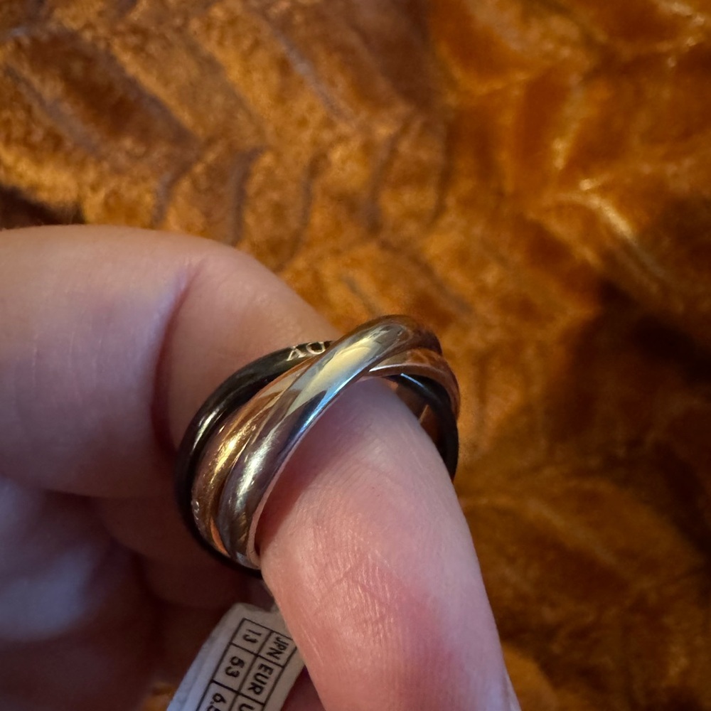 NWT Inori Stainless Steel Tri Colored Black Women's Ring - Body, Mind, Spirit - Picture 4 of 5